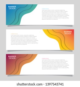 Abstract business banners collections with gradient waves. Banner background. Modern design template.