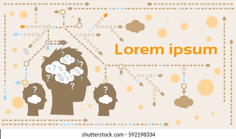 Abstract Business Brainstorming Concept New Idea Development Infographic Banner Flat Vector Illustration