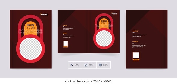 Abstract Business Brochure Design Cover Template. Creative and modern bi fold brochure corporate presentation theme use for multipurpose