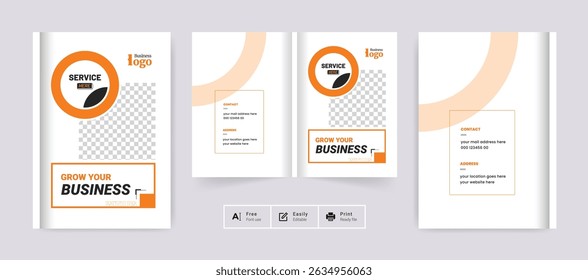 Abstract Business Brochure Design Cover Template. Creative and modern bi fold brochure corporate presentation theme use for multipurpose