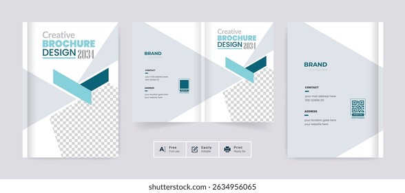 Abstract Business Brochure Design Cover Template. Creative and modern bi fold brochure corporate presentation theme use for multipurpose