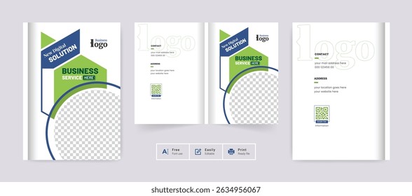 Abstract Business Brochure Design Cover Template. Creative and modern bi fold brochure corporate presentation theme use for multipurpose