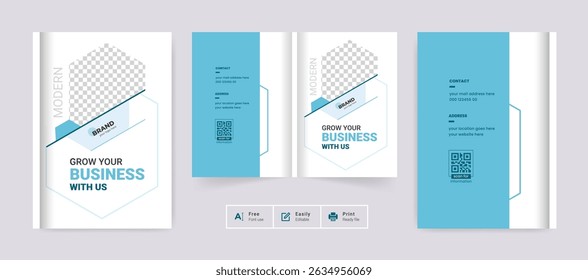 Abstract Business Brochure Design Cover Template. Creative and modern bi fold brochure corporate presentation theme use for multipurpose
