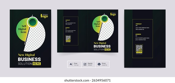 Abstract Business Brochure Design Cover Template. Creative and modern bi fold brochure corporate presentation theme use for multipurpose