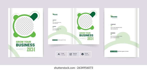 Abstract Business Brochure Design Cover Template. Creative and modern bi fold brochure corporate presentation theme use for multipurpose