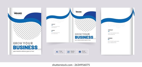Abstract Business Brochure Design Cover Template. Creative and modern bi fold brochure corporate presentation theme use for multipurpose