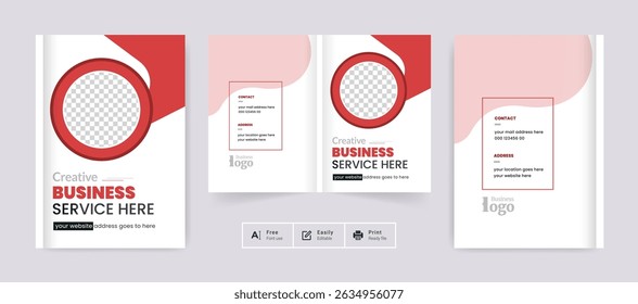 Abstract Business Brochure Design Cover Template. Creative and modern bi fold brochure corporate presentation theme use for multipurpose