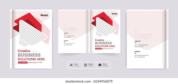 Abstract Business Brochure Design Cover Template. Creative and modern bi fold brochure corporate presentation theme use for multipurpose