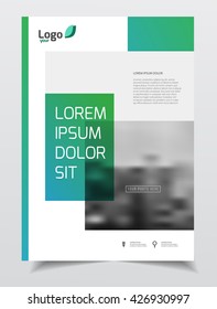 Abstract business Brochure design vector template in A4 size. Document or book cover. Annual report with photo and text. Simple style brochure. Flyer promotion. Presentation cover