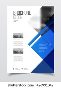 Abstract business Brochure design vector template in A4 size. Document or book cover. Annual report with photo and text. Simple style brochure. Flyer promotion. Presentation cover