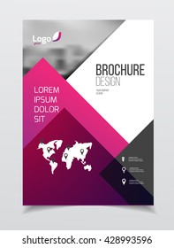 Abstract business Brochure design vector template in A4 size. Document or book cover. Annual report with photo and text. Simple style brochure. Flyer promotion. Presentation cover