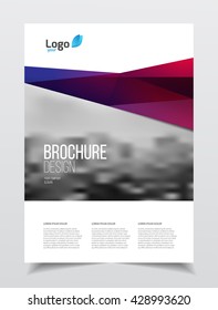 Abstract business Brochure design vector template in A4 size. Document or book cover. Annual report with photo and text. Simple style brochure. Flyer promotion. Presentation cover
