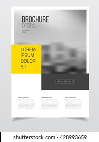 Abstract business Brochure design vector template in A4 size with photo and text. 