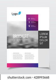 Abstract business Brochure design vector template in A4 size. Document or book cover. Annual report with photo and text. Simple style brochure. Flyer promotion. Presentation cover
