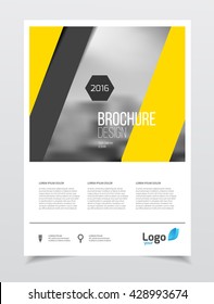 Abstract business Brochure design vector template in A4 size. Document or book cover. Annual report with photo and text. Simple style brochure. Flyer promotion. Presentation cover