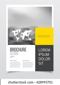 Abstract business Brochure design vector template in A4 size. Document or book cover. Annual report with photo and text. Simple style brochure. Flyer promotion. Presentation cover