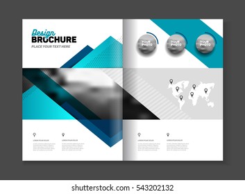 Abstract business Brochure design vector template in A4 size. 