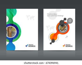 Abstract business Brochure design vector template in A4 size. Document or book cover. Annual report with photo and text. Simple style brochure. Flyer promotion. Presentation cover 