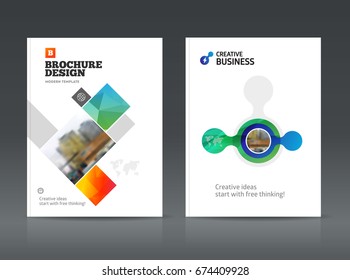 Abstract business Brochure design vector template in A4 size. Document or book cover. Annual report with photo and text. Simple style brochure. Flyer promotion. Presentation cover 