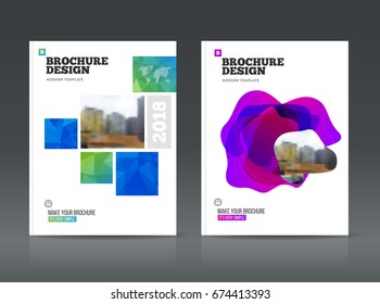 Abstract business Brochure design vector template in A4 size. Document or book cover. Annual report with photo and text. Simple style brochure. Flyer promotion. Presentation cover 
