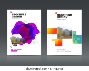 Abstract business Brochure design vector template in A4 size. Document or book cover. Annual report with photo and text. Simple style brochure. Flyer promotion. Presentation cover 