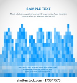 Abstract business brochure real estate design with corporate buildings city. Vector illustration for website or flyer / presentation template / construction technology background, social media network