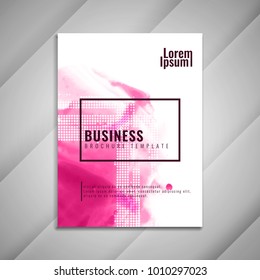 Abstract business brochure template design with watercolor