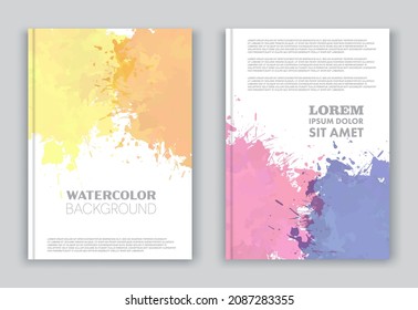 Abstract business brochure.Colorful splashes cover template.