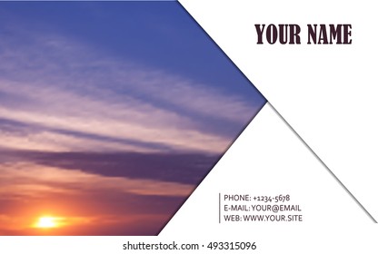 Abstract Business Card Background - Blur Sunset Vector Illustration Design