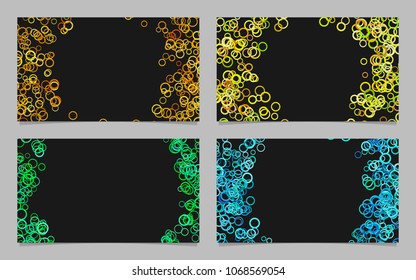 Abstract business card background template set with colroed circles