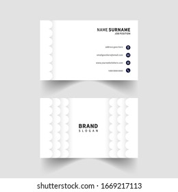 Abstract Business Card Design With Fish Scales Shape-white-modern-style