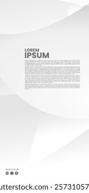 Abstract business card design with vector wave patterns and space for text. A stylized background image with gray and white overlapping shapes.