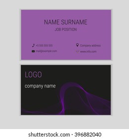 Abstract business card design with waves.