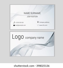 Abstract business card design with waves.
