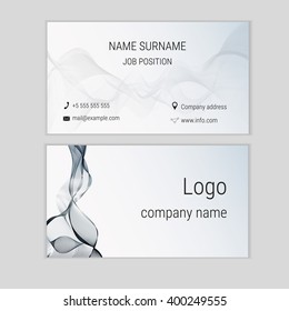 Abstract business card design with waves.