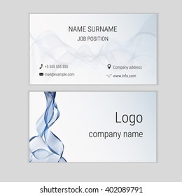 Abstract business card design with waves.