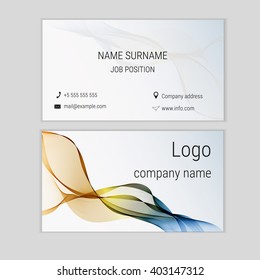 Abstract business card design with waves.