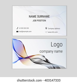 Abstract business card design with waves.