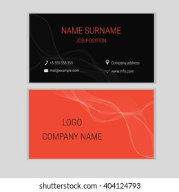 Abstract business card design with waves.