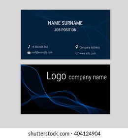 Abstract business card design with waves.
