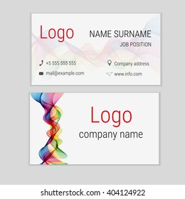 Abstract business card design with waves.