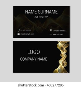 Abstract business card design with waves.
