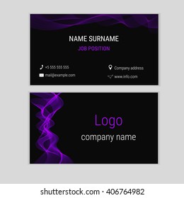 Abstract business card design with waves.