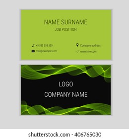 Abstract business card design with waves.