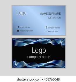 Abstract business card design with waves.