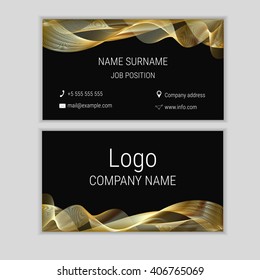 Abstract business card design with waves.