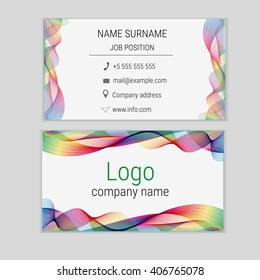Abstract business card design with waves.