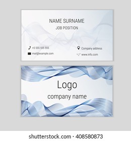 Abstract business card design with waves.