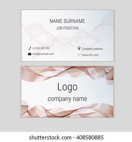 Abstract business card design with waves.