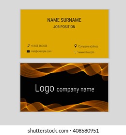 Abstract business card design with waves.